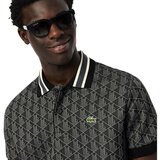 Lacoste Classic Fit Monogram Jacquard Polo Shirt Dark Grey Siva | shoptok.hr