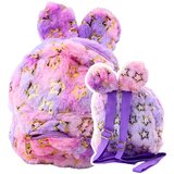 Plišani ruksak s ušima i zlatnim zvijezdama za djecu, ljubičasti, rozi | shoptok.hr