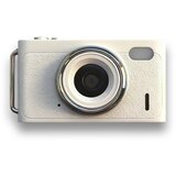 INF Retro mini digitalni fotoaparat z zaslonom na preklop – 180° zaslon za selfije, 1080P AVI, EIS, podpora MicroSD do 512 GB Bela, (5000282795) | Shoptok.si