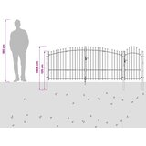  Vrtna vrata s zaključavanjem Woerden Siva 100 x 400 cm Čelik | shoptok.hr