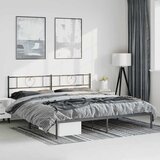  Metalni okvir za krevet s uzglavljem crni 193x203 cm | shoptok.hr