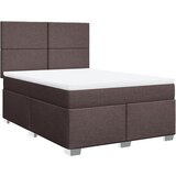 vidaXL Box spring postelja z vzmetnico temno rjava 160x200 cm blago, (21305974) | Shoptok.si