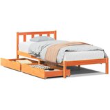 Maison Chic Posteljni okvir - Enojna postelja - Postelja za odrasle brez vzmetnice voščeno rjav 90x200 cm borovina-J8230, (21773162) | Shoptok.si