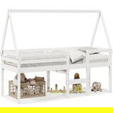  The Living Store Visoka postelja s streho bela 75x190 cm trdna borovina - Visoka Postelja, (21496235) | Shoptok.si