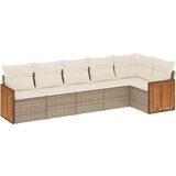 Maison Chic Seti vrtnega pohištva - Vrtna garnitura - Vrtni pohištvo set 6-delna z blazinami bež poli ratan, (21813425) | Shoptok.si