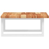  Zidna polica za Lavabo - Umivaonik od čelika i masivnog bagremovog drva - tamno smeđe i bijele boje 50 x 50 x 2 cm 1 Pravokutno | shoptok.hr