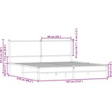  Metalni okvir kreveta bez madraca boja hrasta 183x213 cm | shoptok.hr