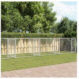 vidaXL Pasji boks z vrati siv 12x2x1,5 m pocinkano jeklo | Shoptok.si
