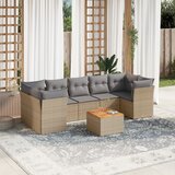 Maison Chic Seti vrtnega pohištva - Vrtna garnitura - Vrtni pohištvo set 8-delna z blazinami bež poli ratan, (21800909) | Shoptok.si