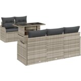  Vrtna garnitura - 6-dijelni set vrtnih sofa s jastučićima svijetlosive boje poli ratan | shoptok.hr