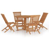  5-dijelni sklopivi vanjski blagovaonski set od masivne tikovine | shoptok.hr