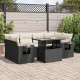 vidaXL 7-dijelni set vrtnih sofa od poliratana s jastucima crni | shoptok.hr