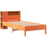 vidaXL Knjižna postelja brez ležišča vošč. rjava 90x200 cm borovina | Shoptok.si