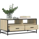 vidaXL Klubska mizica sonoma hrast 100x50x45 cm inženir. les in kovina | Shoptok.si