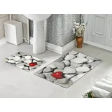 Set za kupatilo Srce sa gumenom podlogom 40x60cm + 60x90cm, SG-004