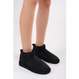 Shoeberry Women's Upps Black Furry Short Suede Flat Boots cene