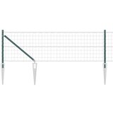 vidaXL Euro Ograda s 13 šiljastih stupova 0.6x25 m pocinčani čelik zelena | shoptok.hr