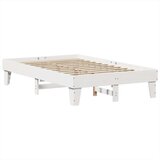  Knjižna postelja brez vzmetnice bela 135x190 cm trdna borovina | Shoptok.si