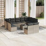 vidaXL 12-dijelni set vrtnih sofa poliratan s jastucima svijetlosivi | shoptok.hr