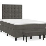 Box spring postelja z vzmetnico temno siva 120x200 cm žamet, (20790032) | Shoptok.si