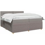  Boxspring krevet s madracem Sivosmeđa 200 x 200 cm Tkanina | shoptok.hr