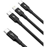 Baseus cable 3in1 Rapid PD USB-C - micro USB + Lightning+USB-C 1,5m black 20W | Eponuda.ba