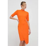 Calvin Klein Obleka oranžna barva