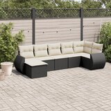  7-dijelni set vrtnih sofa od poliratana s jastucima crni | shoptok.hr