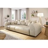 Ropez Kremno bela raztegljiva sedežna garnitura iz rebrastega žameta 310 cm Vanessa – | Shoptok.si