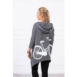 Kesi Sweatshirt with graphite melange cycling print Cene