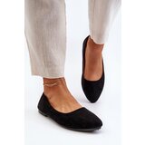 EVENTO PE1 Black Women's Suede Ballerina Flats Kommia | shoptok.hr