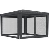 Šator za zabave s 4 mrežasta bočna zida antracit 3 x 4 m HDPE | shoptok.hr