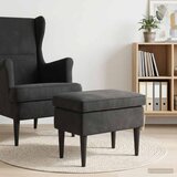  Stolica za noge Crna 55 x 35 x 41 cm Baršun - Crna Cijene