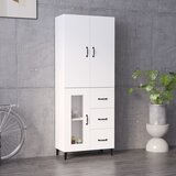 vidaXL Visoka komoda bijela 69,5x34x180 cm konstruirano drvo Cijene