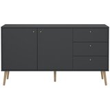 Tvilum Antracitno siva nizka komoda 149x82 cm Bodo – Cene