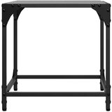 vidaXL Klubska mizica s črno stekleno površino 40x40x40 cm jeklo | Shoptok.si