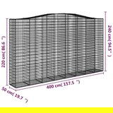  Obokane gabion košare 2 kosa 400x50x220/240 cm pocinkano železo, (20757816) | Shoptok.si