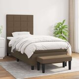 vidaXL Krevet s oprugama i madracem tamnosmeđi 90 x 190 cm od tkanine | shoptok.hr