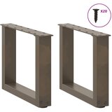  Noge za klub stolić U-oblik 2 kom Prirodni čelik 40 x (30-31) cm Čelik | shoptok.hr