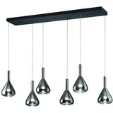 CINQUE Črna LED viseča svetilka s steklenim senčilom Cipera – | Shoptok.si