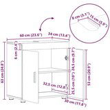 Ormarić za Lavabo - Umivaonik s pohranom Dimljeni hrast 60 x 34 x 63 cm | shoptok.hr