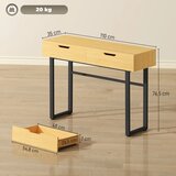  Konzolni stolić uski stolić za hodnik s 2 ladice metalni okvir za hodnik 110 x 35 x 76 5 cm prirodna završna obrada | shoptok.hr