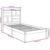  Okvir za krevet od masivnog drva 75 x 190 cm jednokrevetni | shoptok.hr