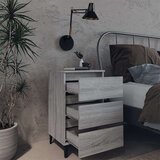 vidaXL noćni ormarić s metalnim nogama boja sivog hrasta 40x35x69 cm | shoptok.hr