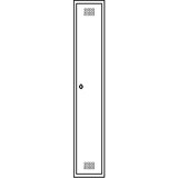 Wolf Jeklena garderobna omara, žgan lak, 1 predelek, višina 1700 mm, širina 300 mm, 1 zgornja polica, 1 drog za obleke, osnovni element, svetlo sive / | Shoptok.si