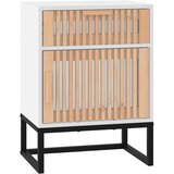 Maison Chic Nočna omarica - Nočna miza bela 40x30x55,5 cm inženirski les in železo, (21687677) Cene