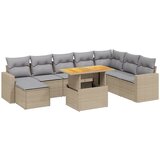  9-dijelni set vrtnih sofa s jastucima bež od poliratana | shoptok.hr