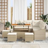  Sjedeća garnitura za vrt 9 kom. Bež poliratan 178.5 x 178.5 x 85 cm | shoptok.hr