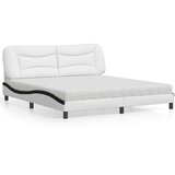  Krevet s madracem Hvar bijeli i crni 180 x 200 cm od umjetne kože | shoptok.hr