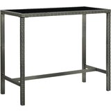 vidaXL Vrtna barska miza siva 130x60x110 cm poli ratan in steklo, (20665716) Cene